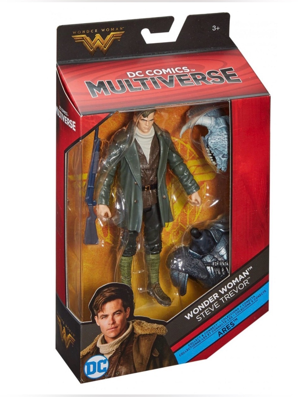 BOX WORN - DC Comics Steve Trevor Green Trench Coat Action Figure